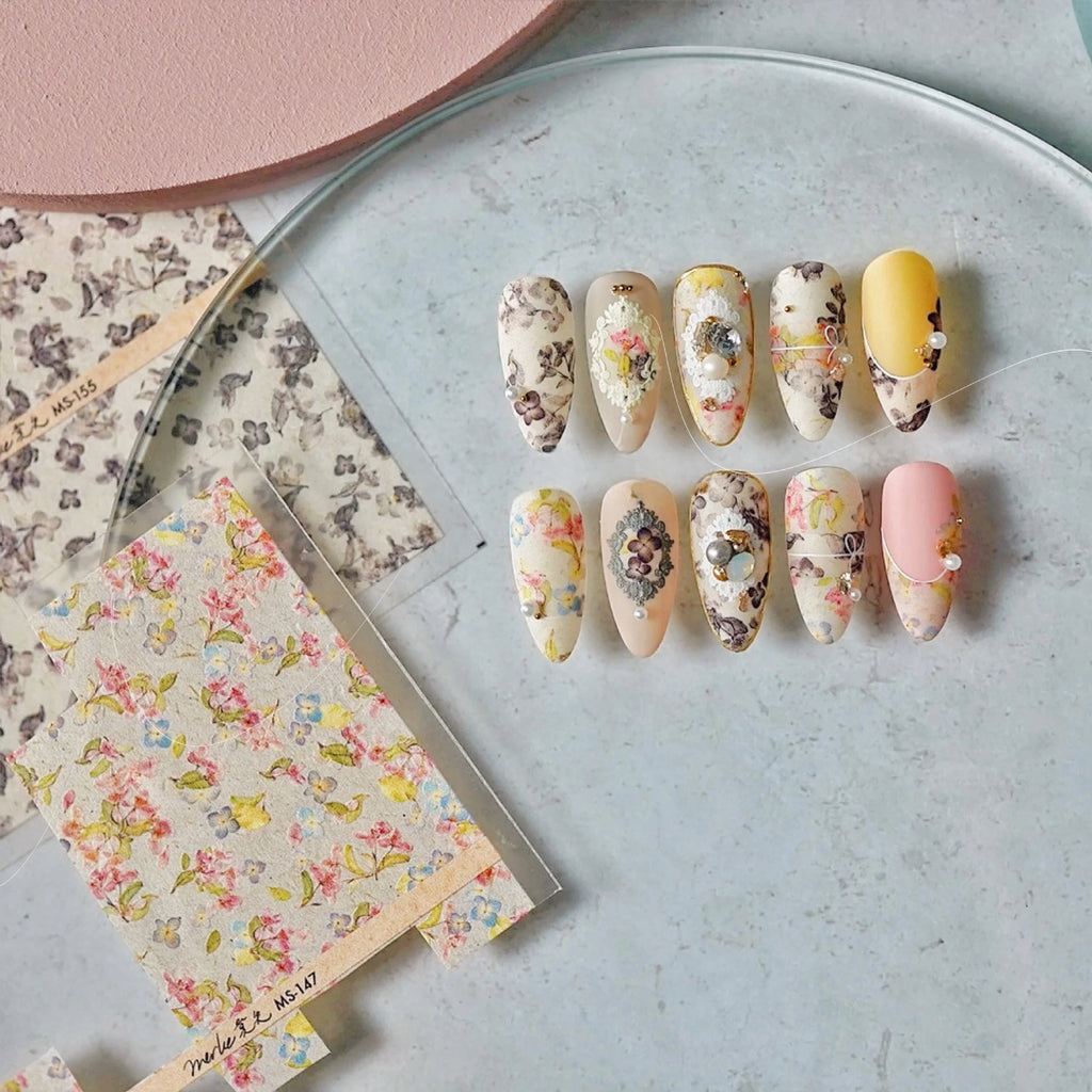 5D Daffodil Nail Stickers | Floral Relief Nail Art Decals Nail Art Stickers QXL