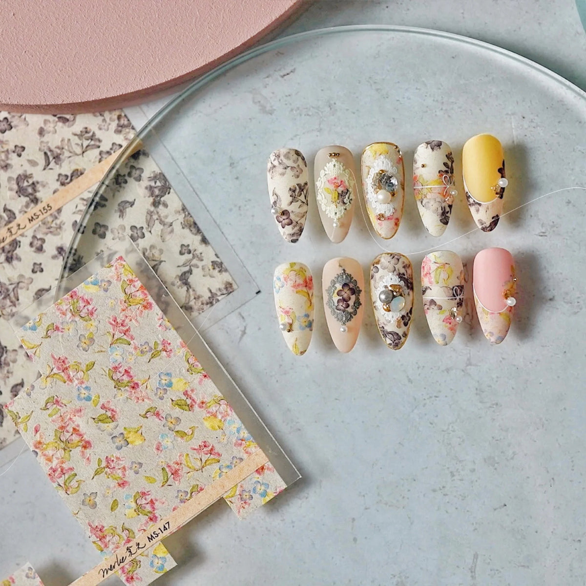 5D Daffodil Nail Stickers | Floral Relief Nail Art Decals Nail Art Stickers QXL