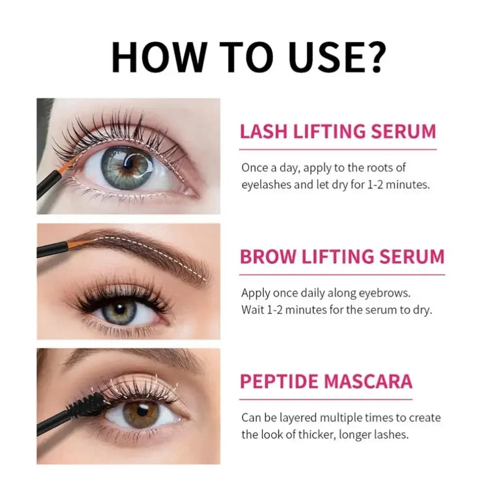 Lakerain Peptide Mascara, Lash & Brow Lifting Serum Set Lash & Brow Serum Set QXL