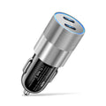 60W Dual USB-C Car Charger | PD Fast Charging Adapter USB-C Car Charger QXL White