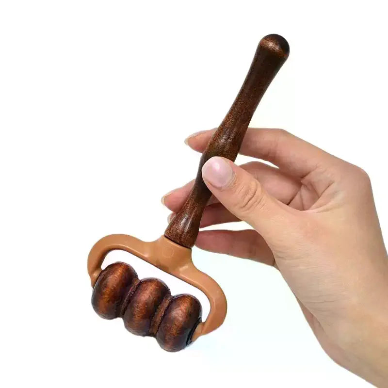 Wooden Handheld Massage Roller | Neck, Shoulders & Head Handheld Massage Roller QXL