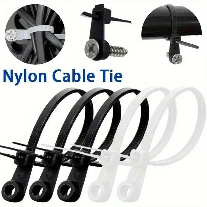 Nylon Cable Ties with Screw Mount Hole | Self-Locking Zip Nylon Cable Ties QXL