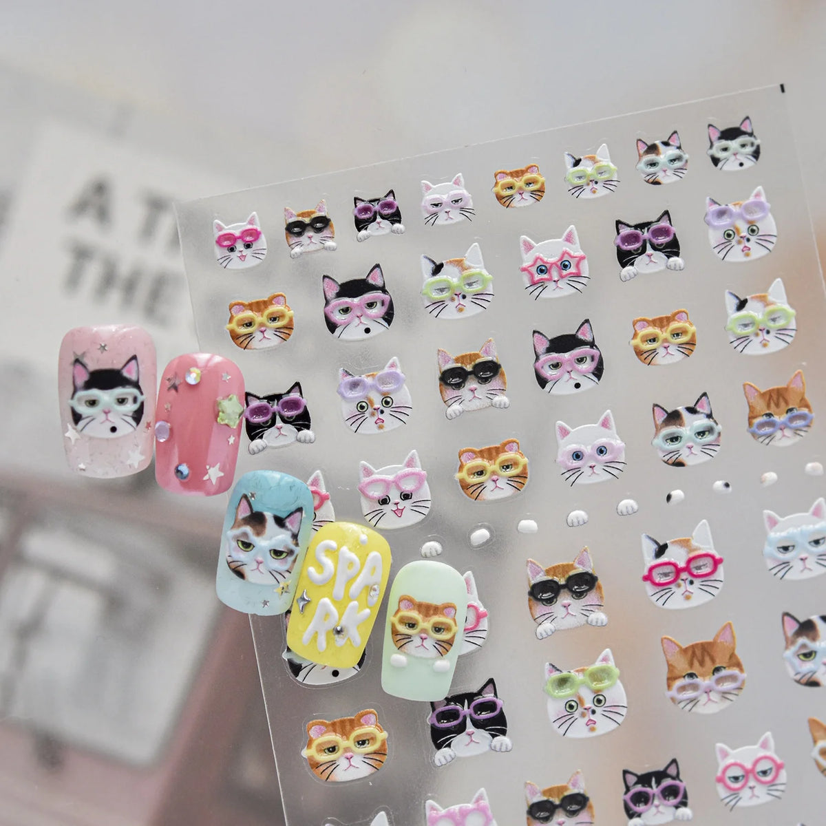 5D Cat & Dog Nail Stickers | Kitten Paw Print Decals Nail Art Stickers QXL