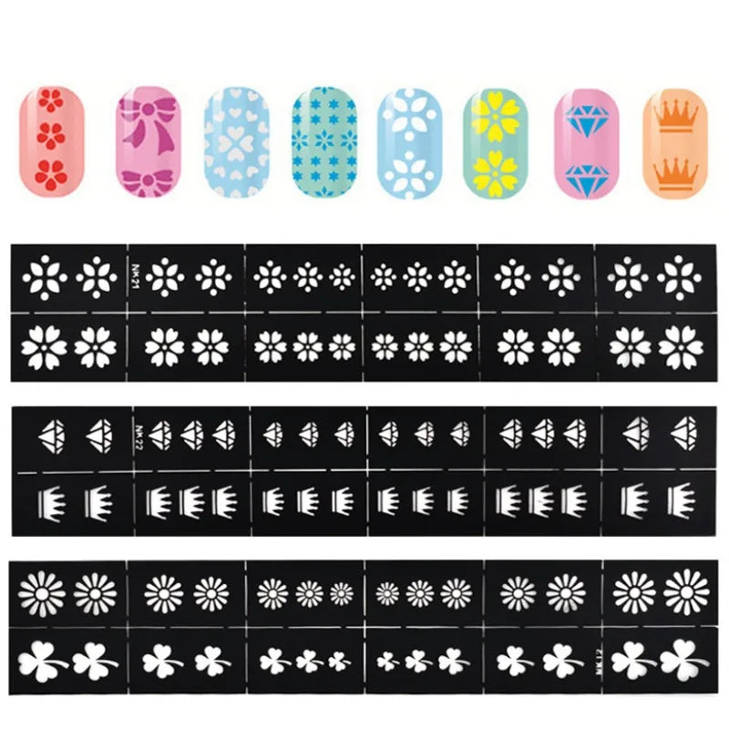 French Manicure Nail Art Stencil Template | 3D Spray Guide Nail Art Stencil QXL