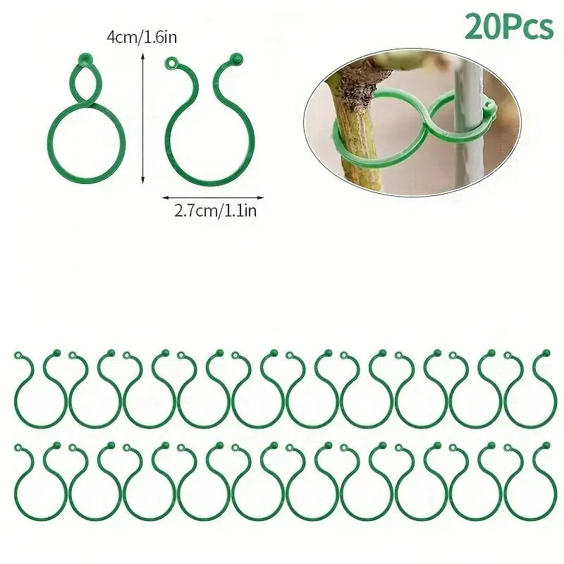 8-Figure Plant Clips for Tomatoes & Vines | Garden Support Garden Plant Clips QXL green