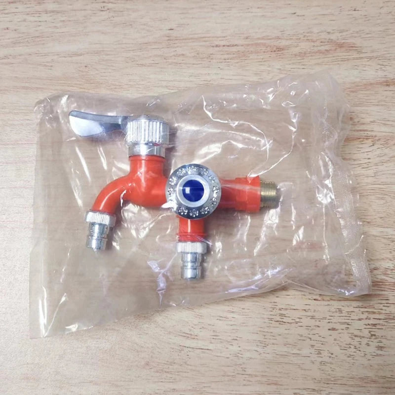 Dual Outlet Water Tap 1/2" Double Control Faucet Splitter Faucet Splitter Tap QXL