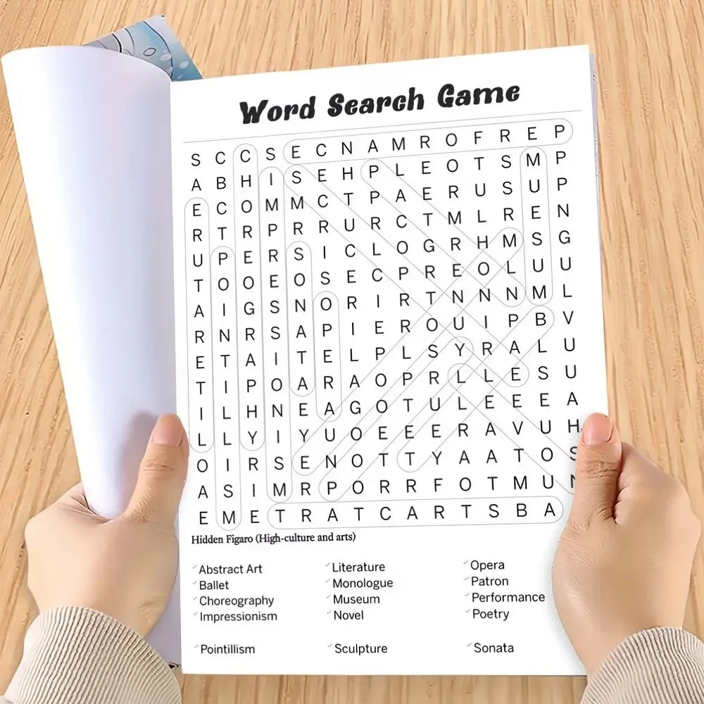 Large Print Word Search & Crossword Puzzle Book – 9,000 Words Puzzle Activity Book QXL