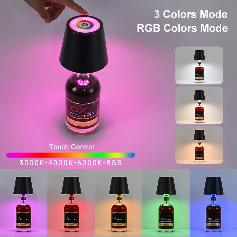 Wireless LED Bottle Lamp | Touch Control Rechargeable Light LED Bottle Lamp QXL