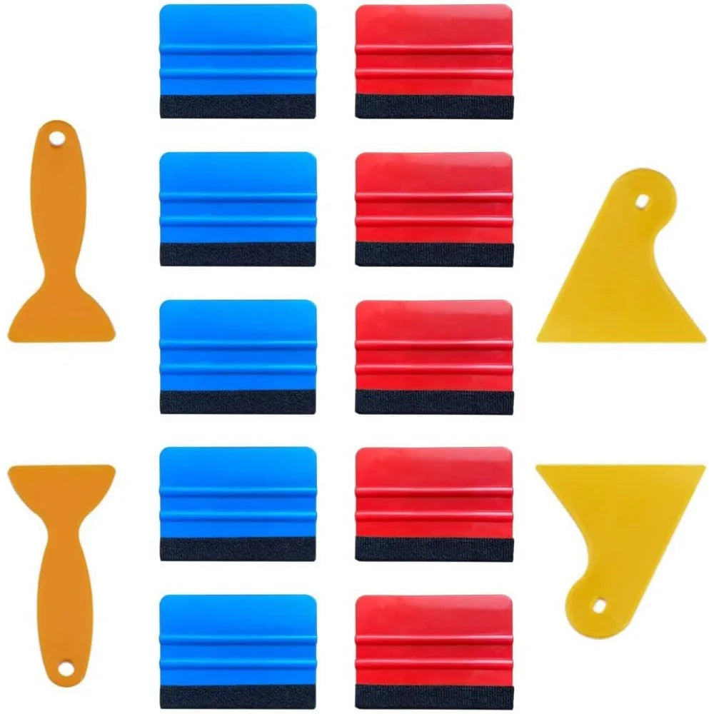 Felt Edge Squeegee Car Wrapping Tool Kits Vinyl Wrap Squeegee Applicator Tool for Car Vinyl Wrap, Window Tint, Wallpaper QXL Orange