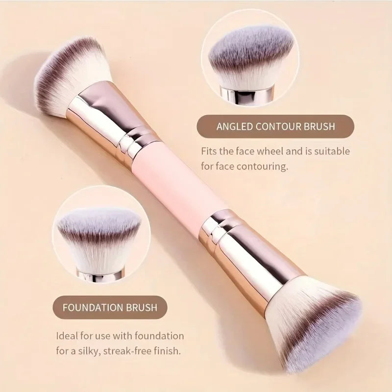 Double-Ended Foundation & Blush Brush | Concealer Powder Set Makeup Brush Set QXL