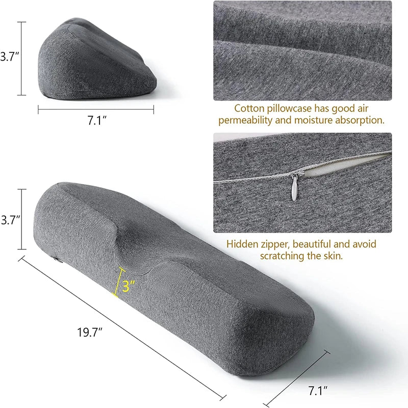 Memory Foam Contour Pillow | Ergonomic Neck & Side Sleeper Memory Foam Pillow QXL Dark Grey
