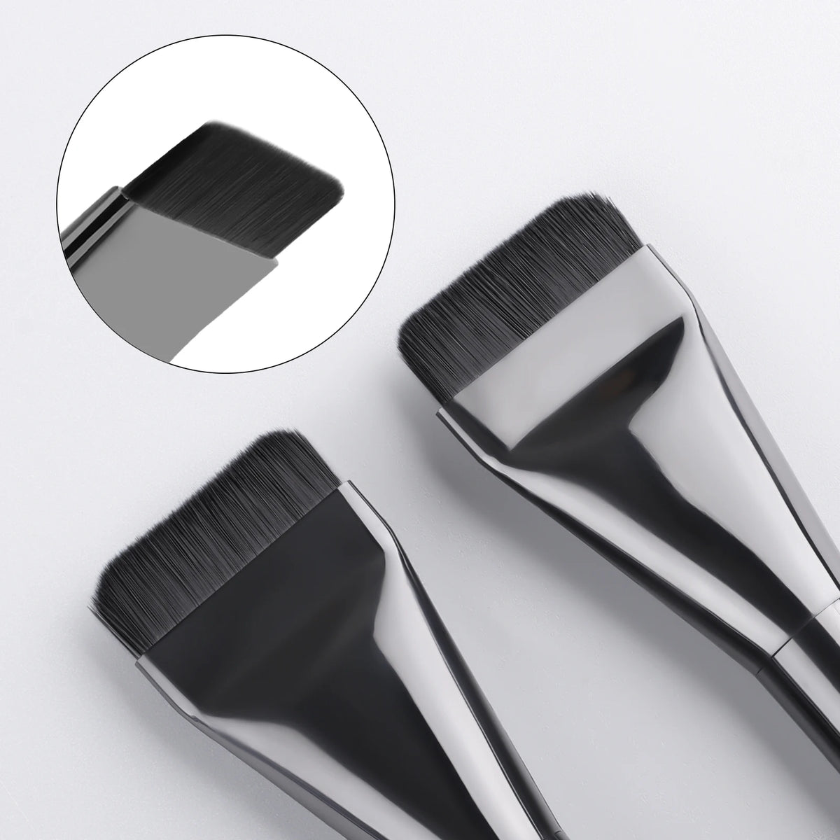 Ronshadow 3-Pc Flat Mask Brush & Puff Set | Foundation Tool Makeup Brush Set QXL