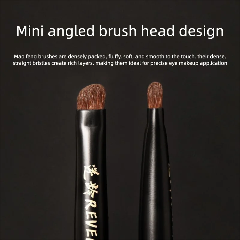 Sandalwood Slanted Eyelid Brush | Horsehair Eye Brush Eye Makeup Brush QXL