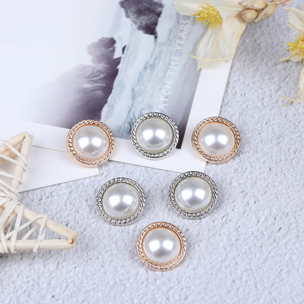 10-Pack Alloy Pearl Sewing Buttons | DIY Craft & Clothing Decorative Sewing Buttons QXL