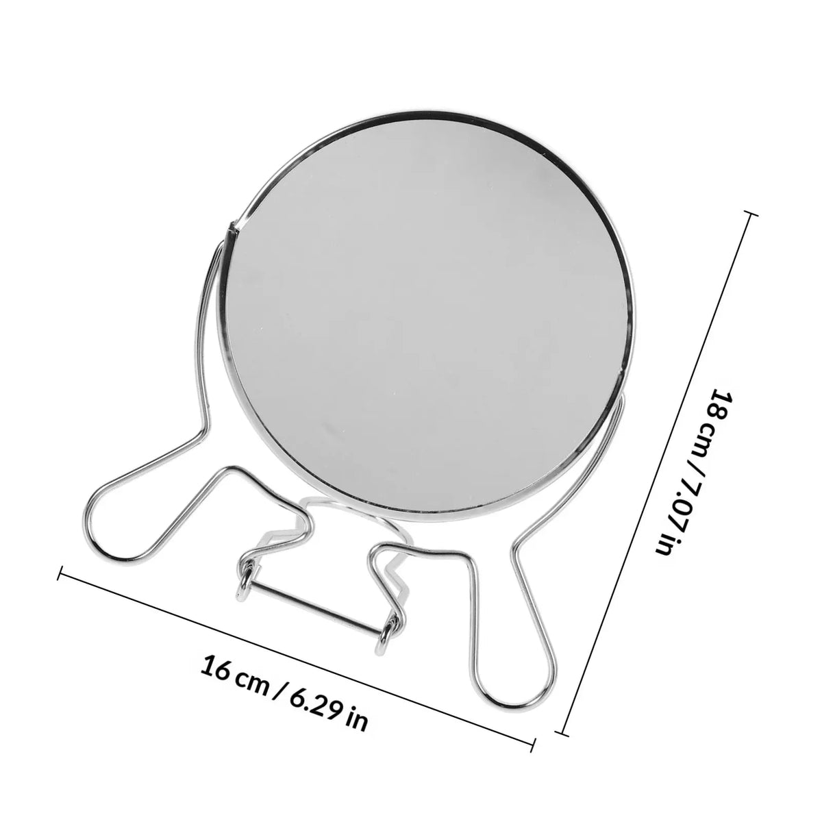 Dual-Sided Rotating Desktop Makeup Mirror | Metal Frame Desktop Makeup Mirror QXL 18X16X1.5CM