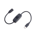 USB-C Extension Cable with ON/OFF Switch Button – 30cm USB Switch Cable QXL Black