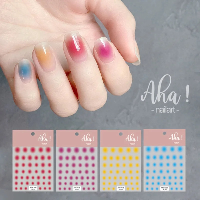 3D Halo Gradient Nail Art Stickers | Acrylic Decal Sliders Nail Art Stickers QXL