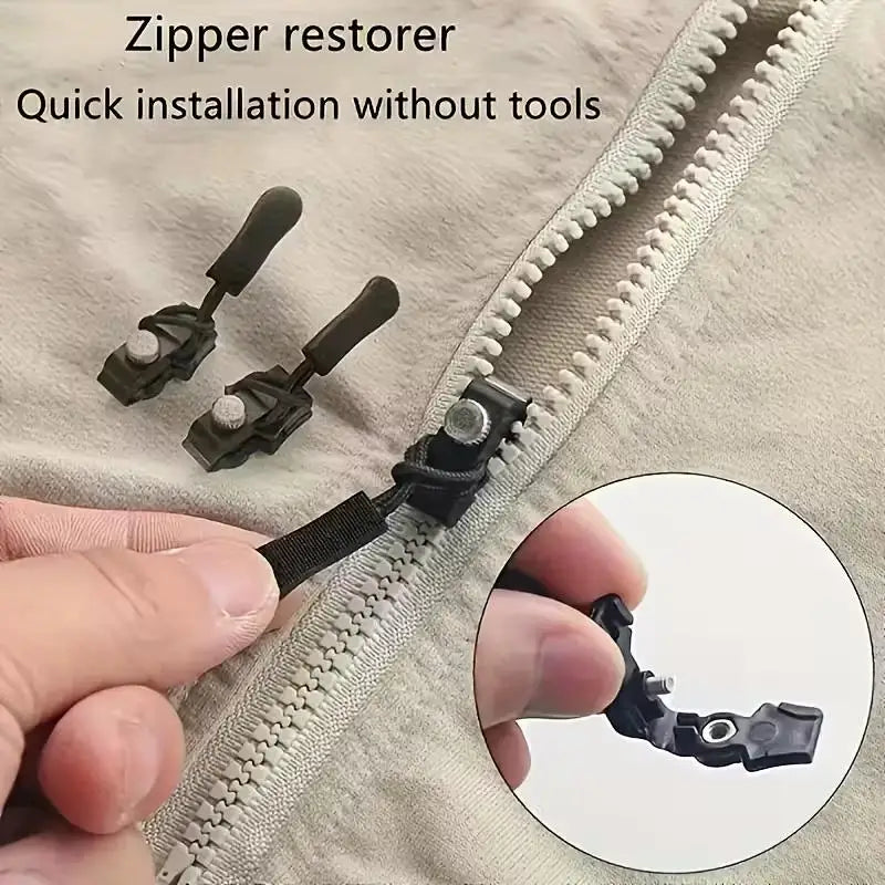 Zipper Repair Kit 3/6-Pc | Universal S/M/L Replacement Heads Zipper Repair Kit QXL