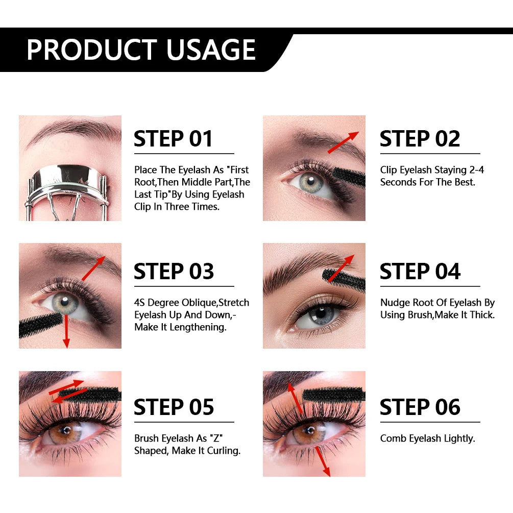 QIBEST 2-Pack 4D Silk Fiber Mascara – Waterproof & Lengthening Fiber Mascara QXL