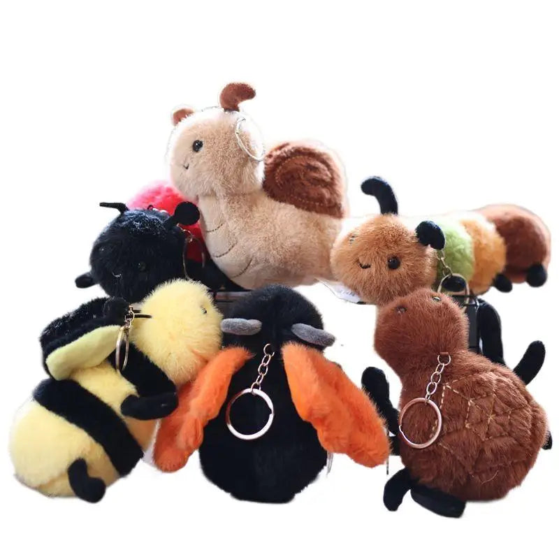 Snail & Bee Plush Keychain | Cute Stuffed Insect Bag Charm Plush Keychain QXL