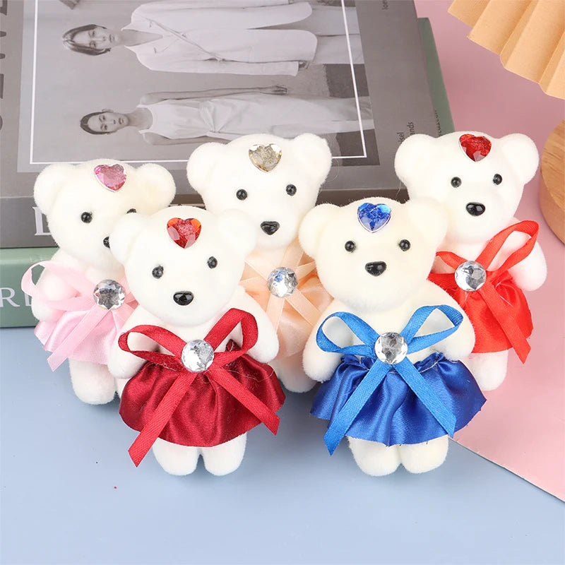 10-Pack Mini Teddy Bear Bouquet Dolls | Party & Gift Decor Plush Bear Bouquet Dolls QXL