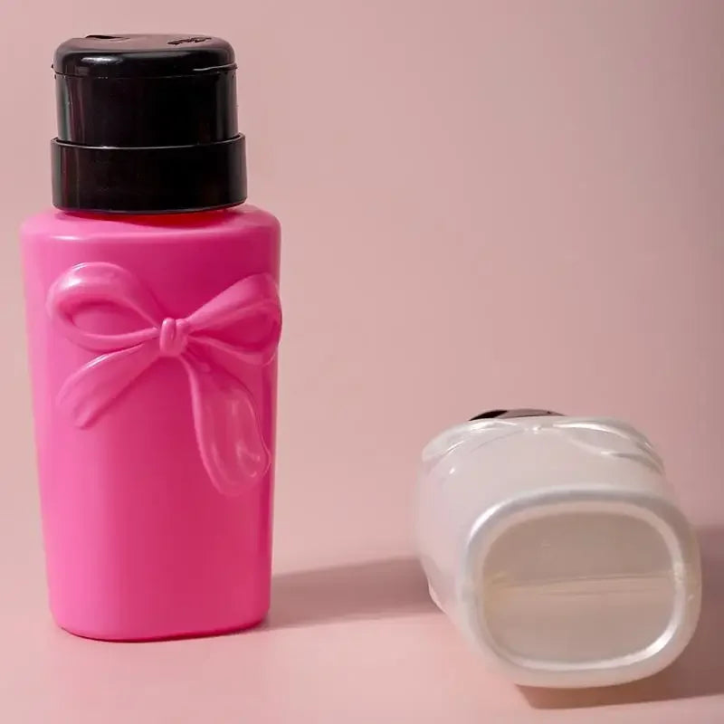 Bow Push-Down Pump Dispenser | Refillable Nail & Makeup Bottle Pump Dispenser Bottle QXL