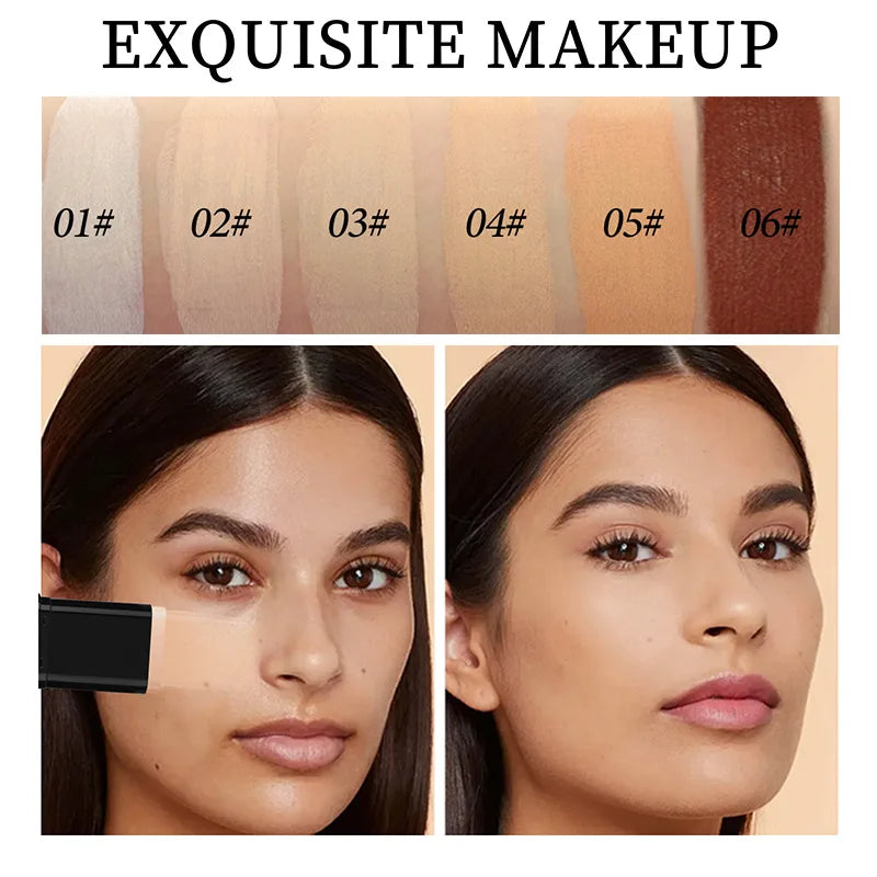 Matte Foundation Cream Stick – Full Coverage Waterproof Concealer Foundation Concealer Stick QXL