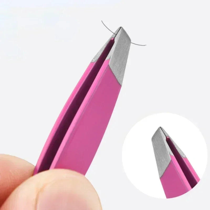 Colorful Stainless Steel Tweezers | Eyebrow & Lash Set Makeup Tweezers QXL