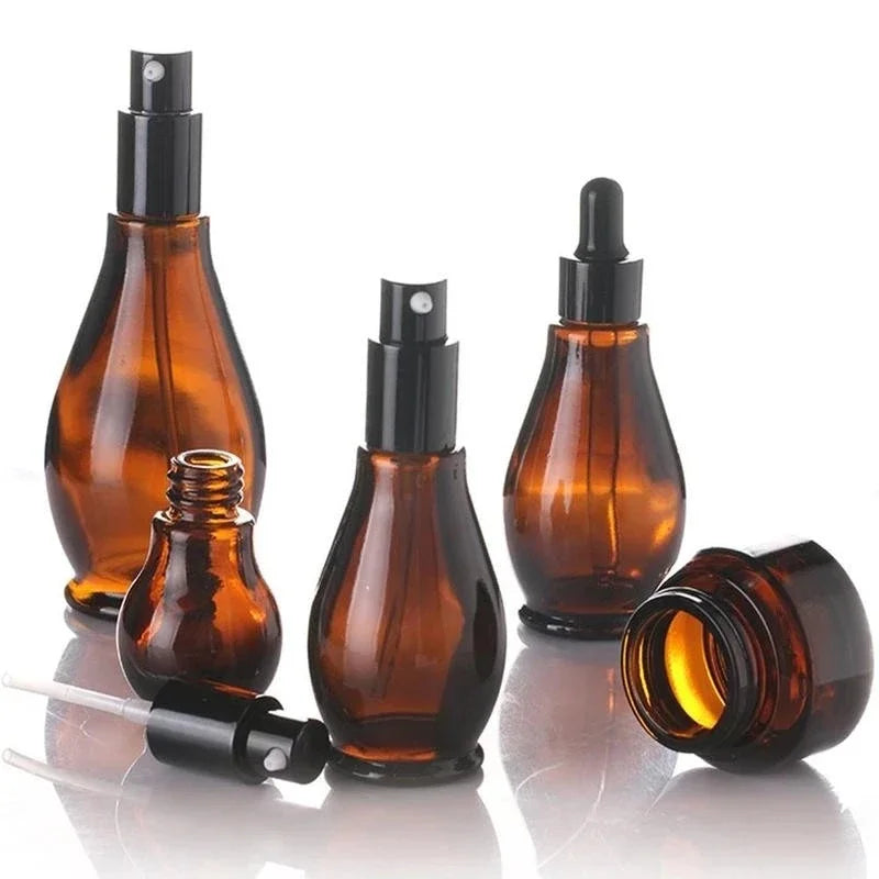 Amber Glass Refillable Spray Bottle – Perfume & Oil Atomizer Glass Spray Bottle QXL