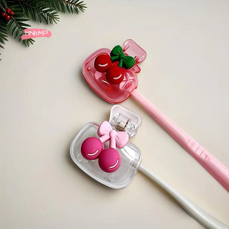 Cherry Bow Toothbrush Head Cover | Drainage & Ventilation Holder Toothbrush Head Cover QXL