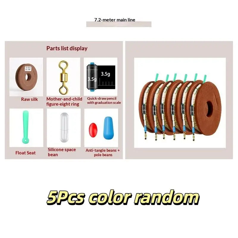 5-Pack Nylon Carp Fishing Line Rigs | Strong Superfine Tackle Set Fishing Line Rig Set QXL A5
