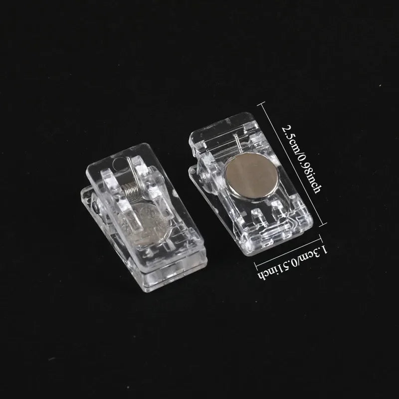 10-Pack Self-Adhesive Transparent PP Plastic Clips for Paper Paper Organizing Clips QXL