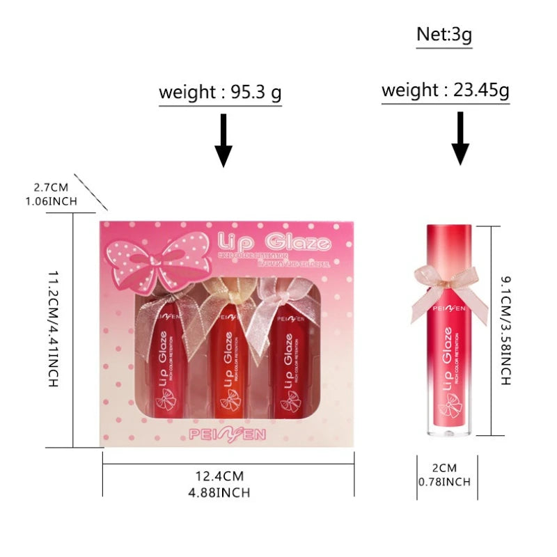 Mirror Pearl Lip Gloss Set | Waterproof Moisturizing Lipstick Pearl Lip Gloss Set QXL