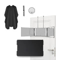 3-Way Trifold Mirror for Self Hair Cutting | 360° Barber Mirror Trifold Barber Mirror QXL black with led