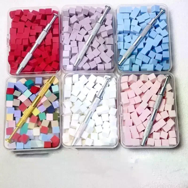 100-Pc Gradient Sponge Nail Brush | Glitter & Gel Applicator Pens Nail Art Applicator QXL