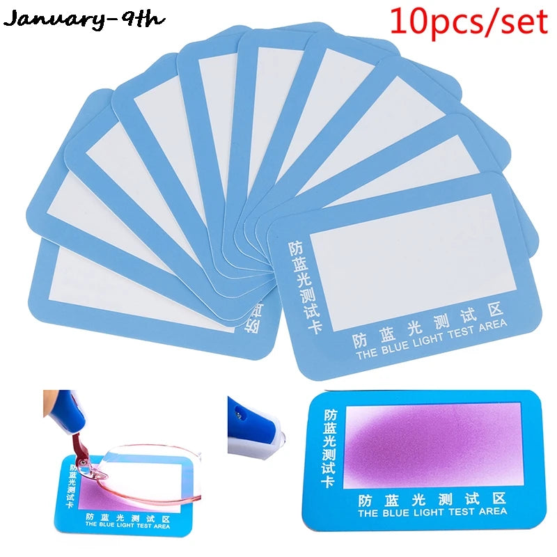 10-Pack Anti-Blue Light Test Cards | UV Lens Detection Eyewear Test Cards QXL Default Title