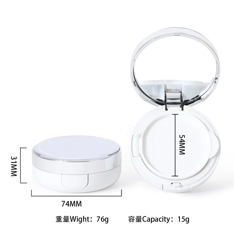 15g Refillable Air Cushion Case with Mirror, Puff & Sponge Refillable Makeup Case QXL