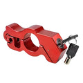 CNC Aluminium Motorbike Handlebar Grip Lock | Anti-Theft + Keys Motorcycle Security Lock QXL Red