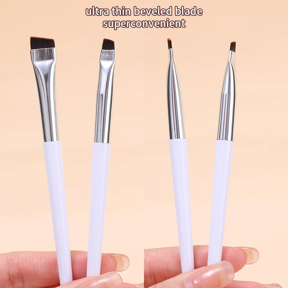 5-Pc Angled Eyebrow & Eyeliner Brush Set | Ultra-Thin Detail Eye Makeup Brush Set QXL
