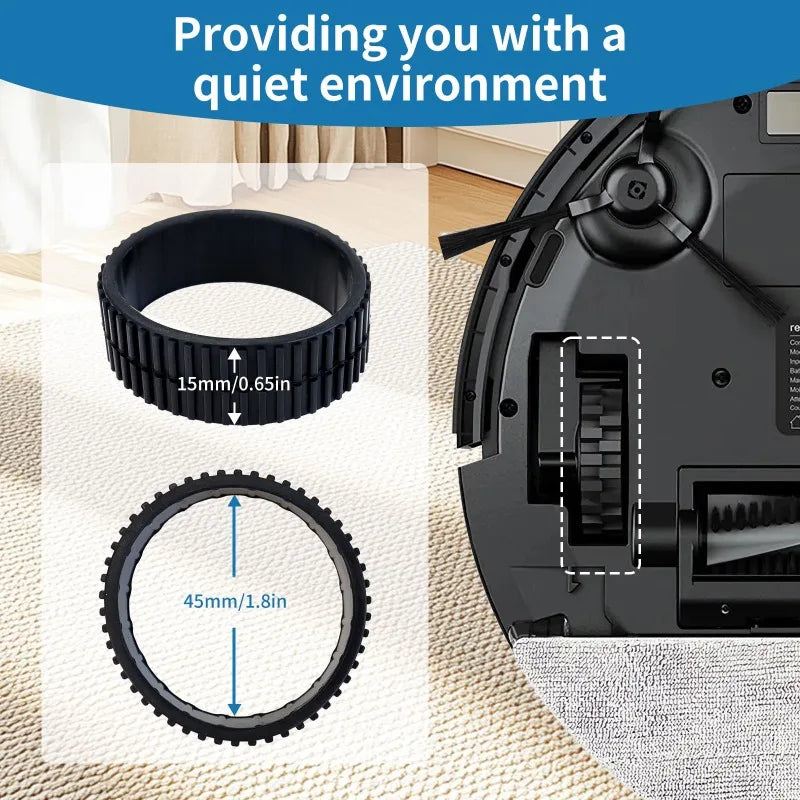 Replacement Anti-Slip Tires for iRobot Braava 380T 390T 375T 320 Robot Mop Replacement Tires QXL