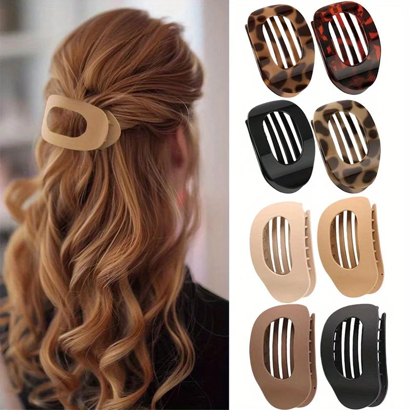 4-Pack Matte Oval Hair Clips | Minimalist Barrettes for Thick Hair Hair Barrette Clips QXL