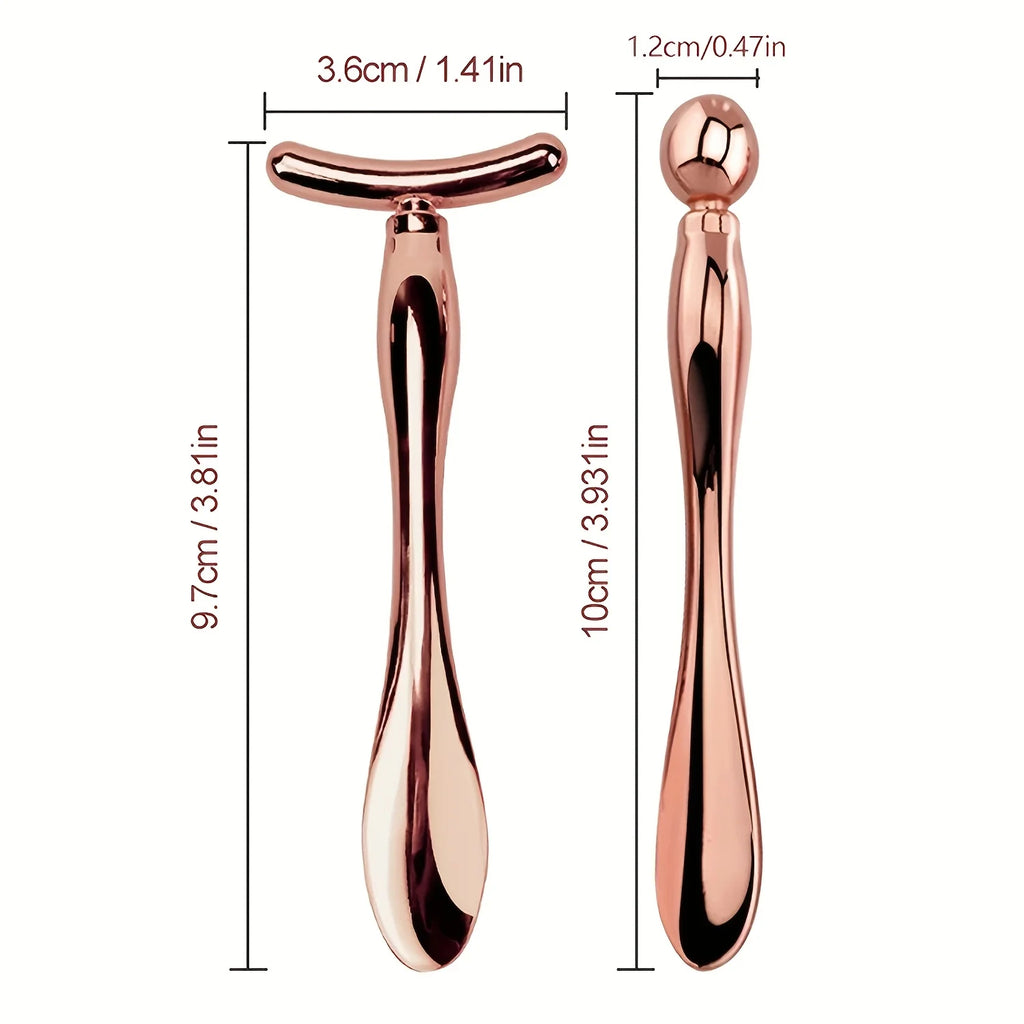 2-Piece Metal Facial Roller & Eye Massager Set | Skincare Tool Facial Roller Set QXL