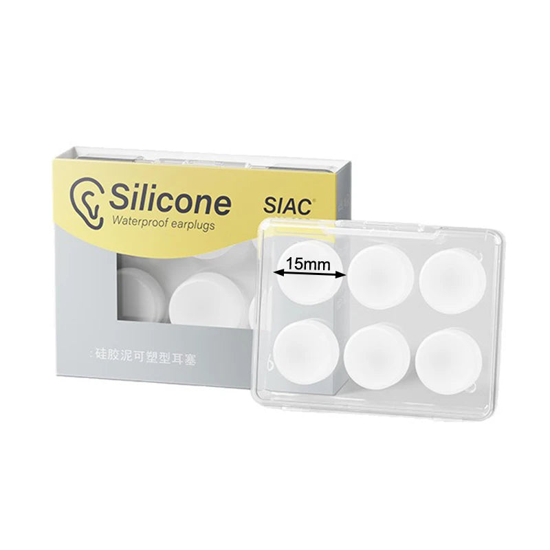 6-Pack Reusable Silicone Earplugs – Sleep, Swim & Travel Silicone Earplugs QXL