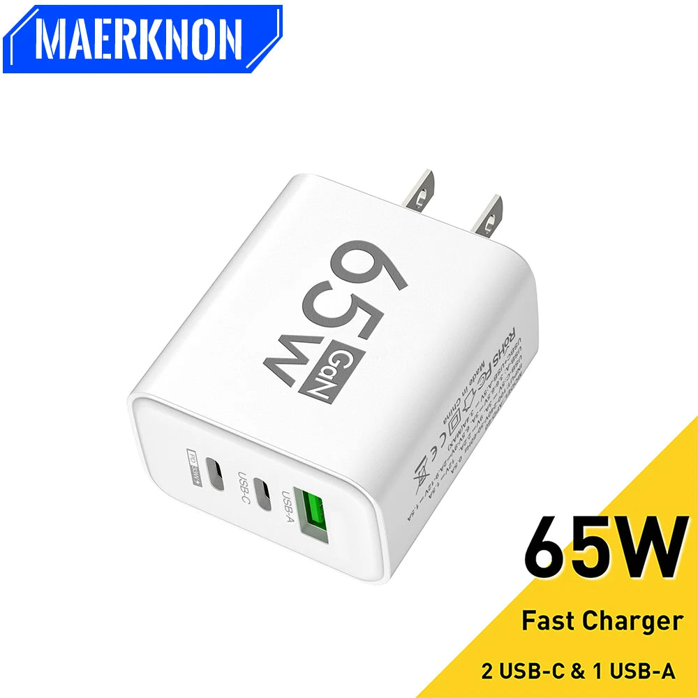 65W GaN USB-C Fast Charger QC3.0 PD – iPhone & Android GaN USB-C Charger QXL