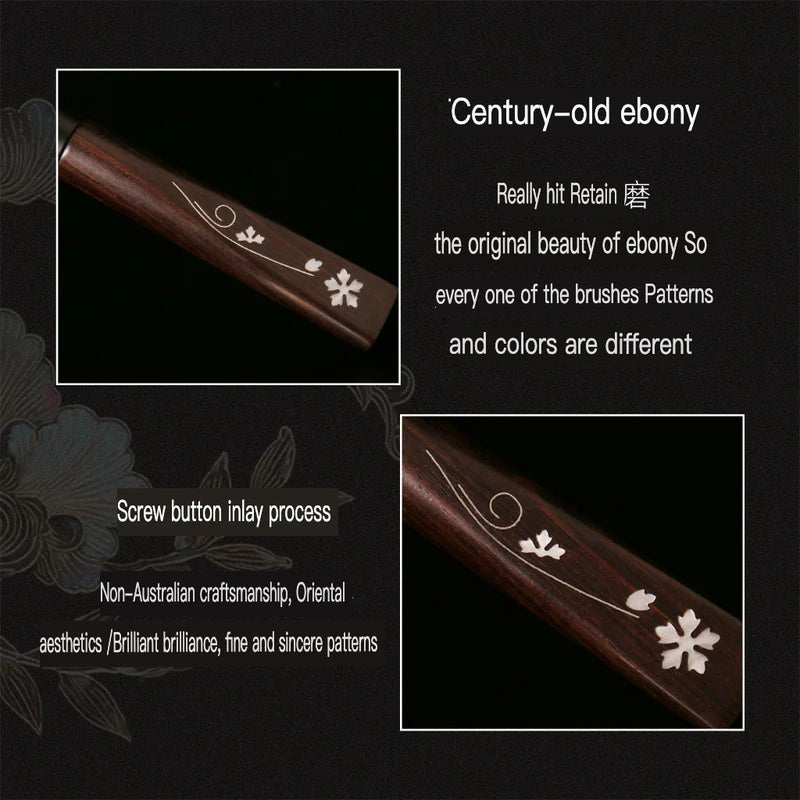 S91 Flat Round Foundation Brush | Sandalwood & Pearl Handle Foundation Brush QXL
