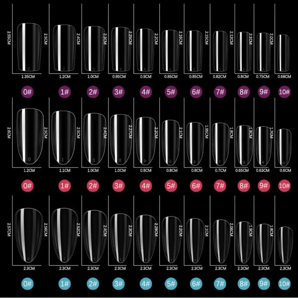 550-Pc French Nail Dual Forms – Oval Almond Coffin Square Tips Nail Dual Forms QXL