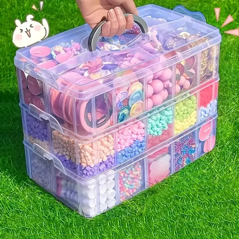 18-Compartment Stackable Jewelry Organizer Box | Clear Plastic Jewelry Organizer Box QXL