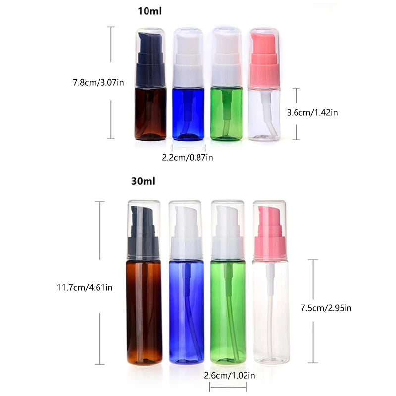 10ml & 30ml Refillable Travel Lotion Bottles | Colorful PET Travel Cosmetic Bottle QXL