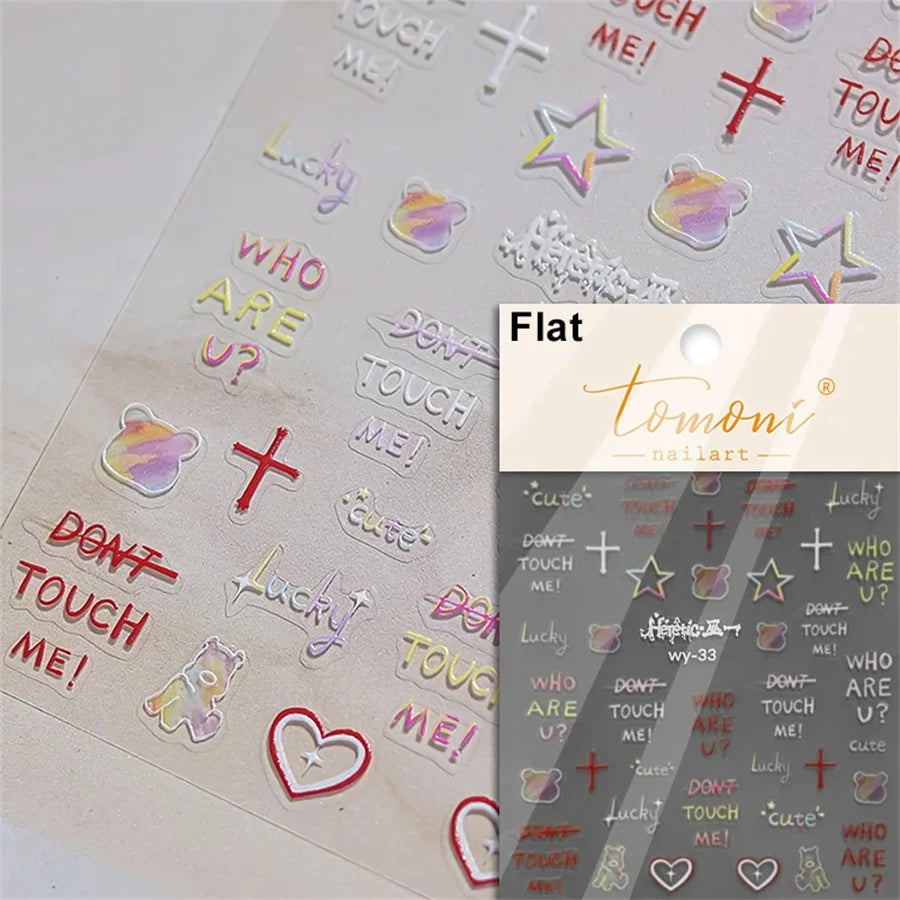 5D Chinese Style Embossed Nail Stickers – Butterfly Magpie Nail Art Stickers QXL WY33