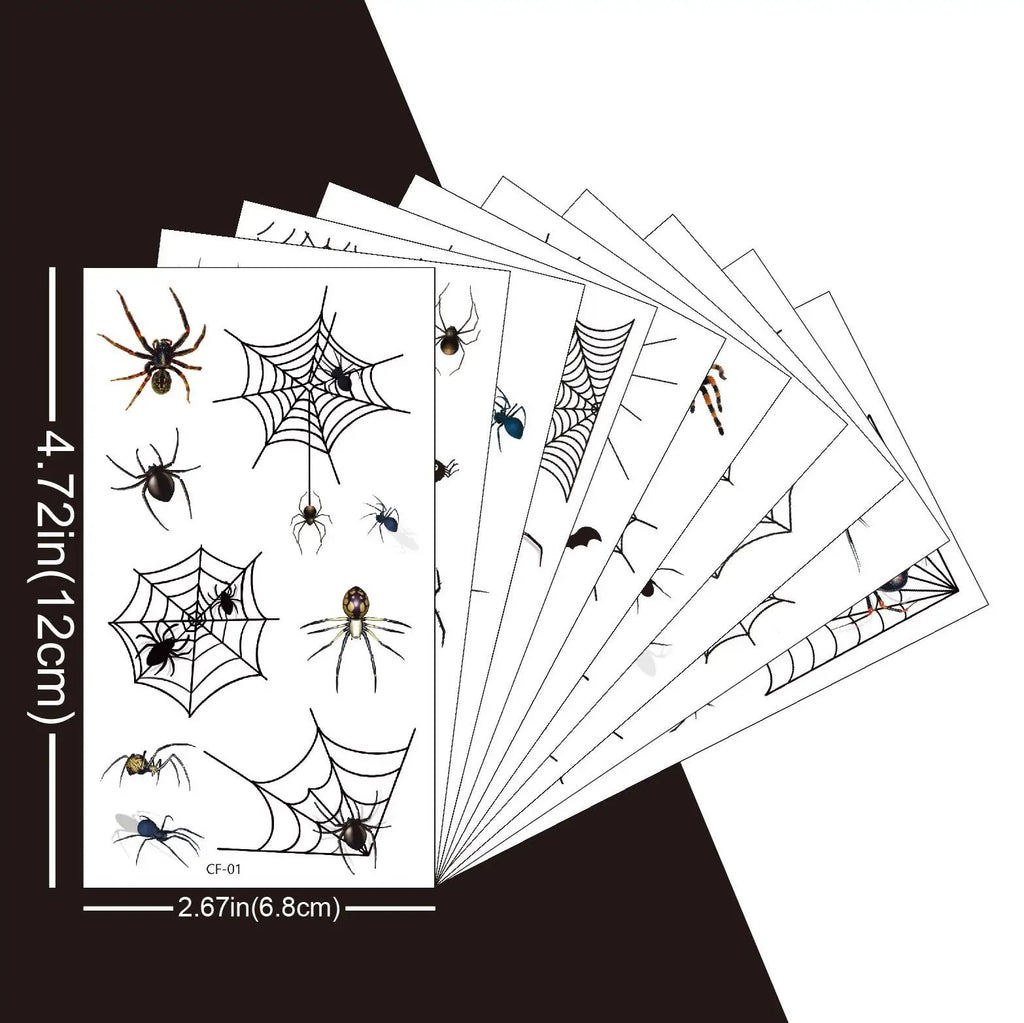 Halloween Temporary Tattoo Stickers – Spider Web & Wound FX Temporary Tattoo Stickers QXL